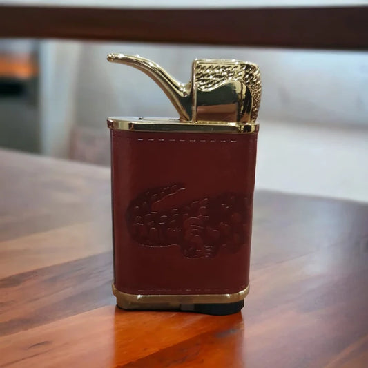Piped Shaped Lighter with the Leather Coated