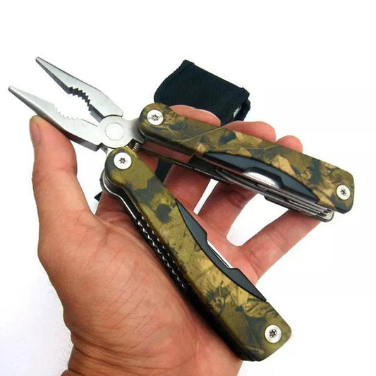 12-in-1 Traveler Multi-Tool – Compact Outdoor Utility Tool with Camo Case