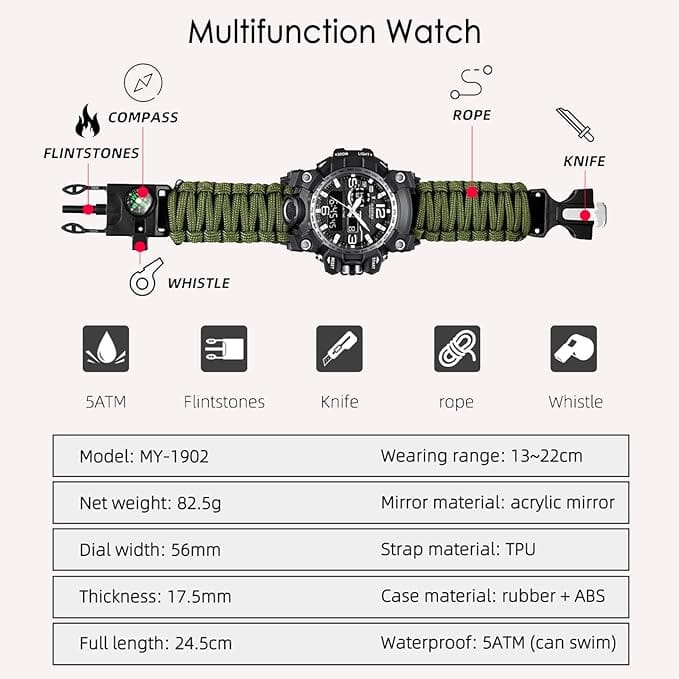 Durable outdoor watch designed for active environments