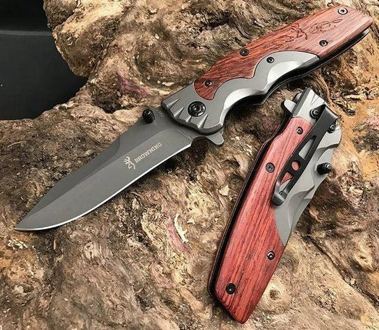 Multi-purpose folding knife suitable for outdoor and utility tasks on the rock 