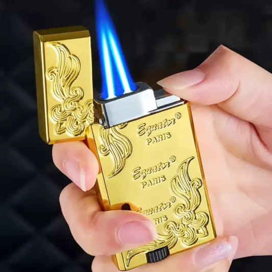 Dual Flame Lighter in a Hand