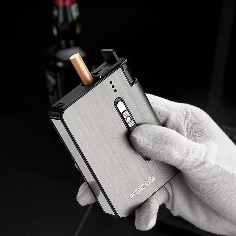FocusCigaretteCasewithBuilt-in-Lighter using cigarette case