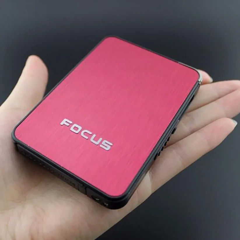 focus cigarette case on  the hand 