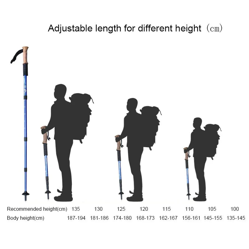 hiking stick with their size with a man