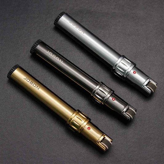 Slim cylindrical JOBON butane lighter close-up