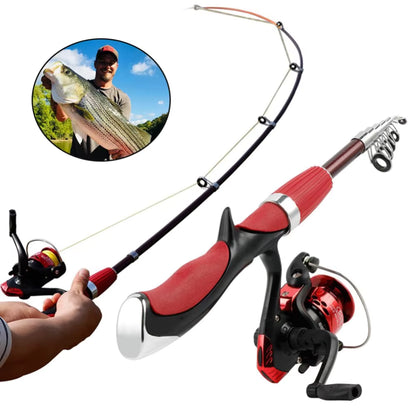 Mini fishing rod with reel designed for portable outdoor fishing