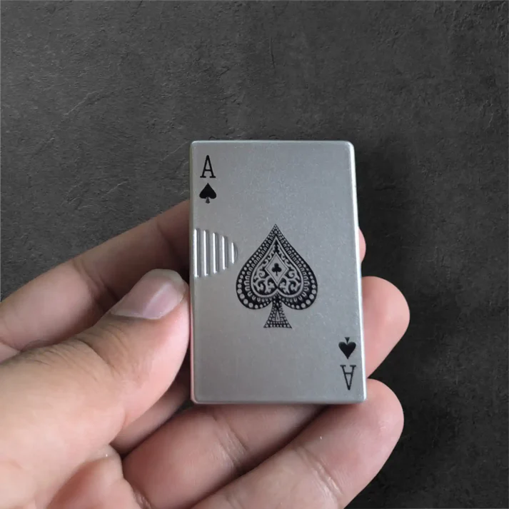 silver poker ace lighter