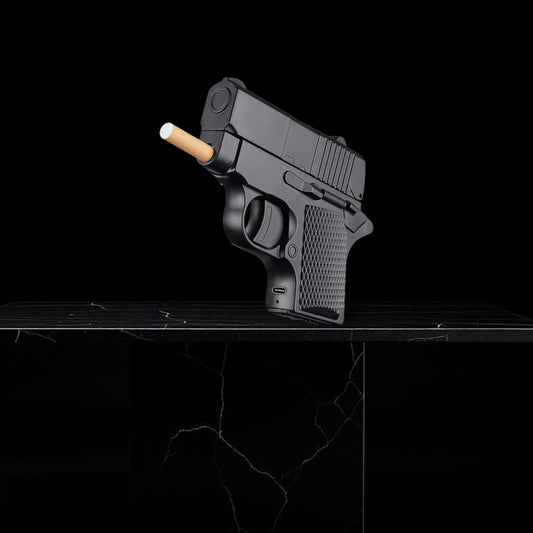 2 in 1 Gun Lighter with Cigarette Case | USB Rechargeable Lighter