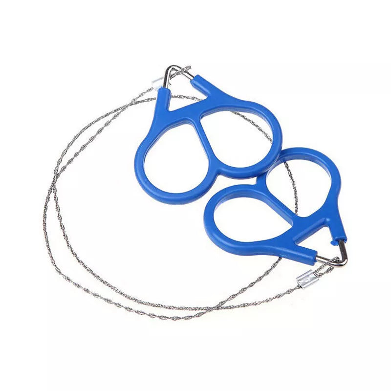 Blue saw with a chain on a white background