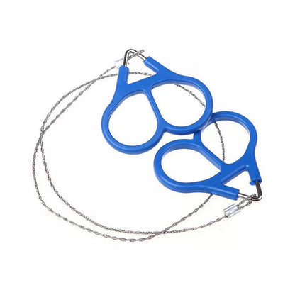 Blue saw with a chain on a white background