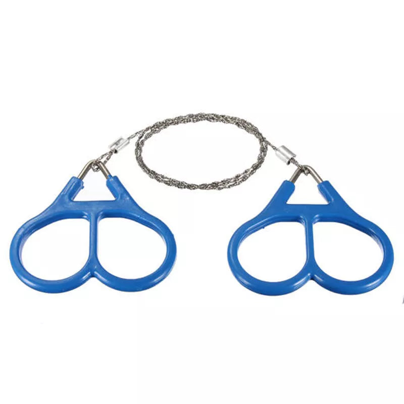 Blue Wire Saw – Portable Stainless Steel Emergency Survival Tool
