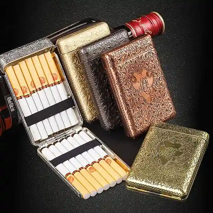 Metal Decorated Cigarette Case with full glommed