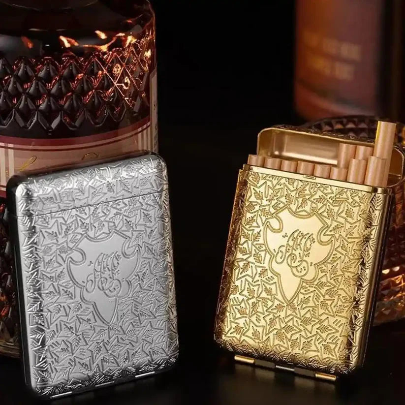 Metal Decorated Cigarette Case with full glommed